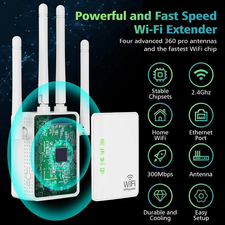 WiFi Signal Extender – Wireless Range Booster for Home & Office