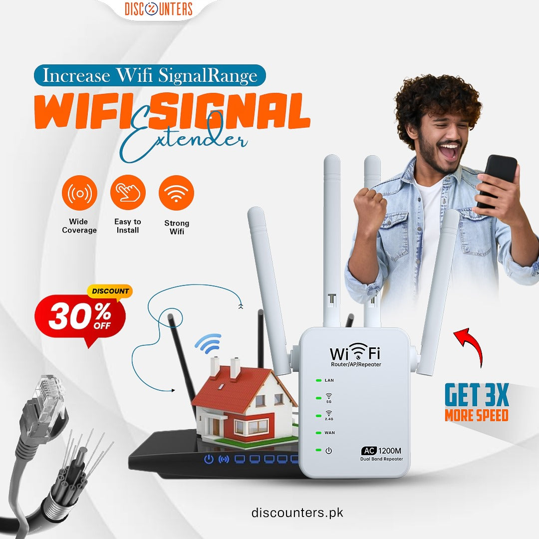 WiFi Signal Extender – Wireless Range Booster for Home & Office