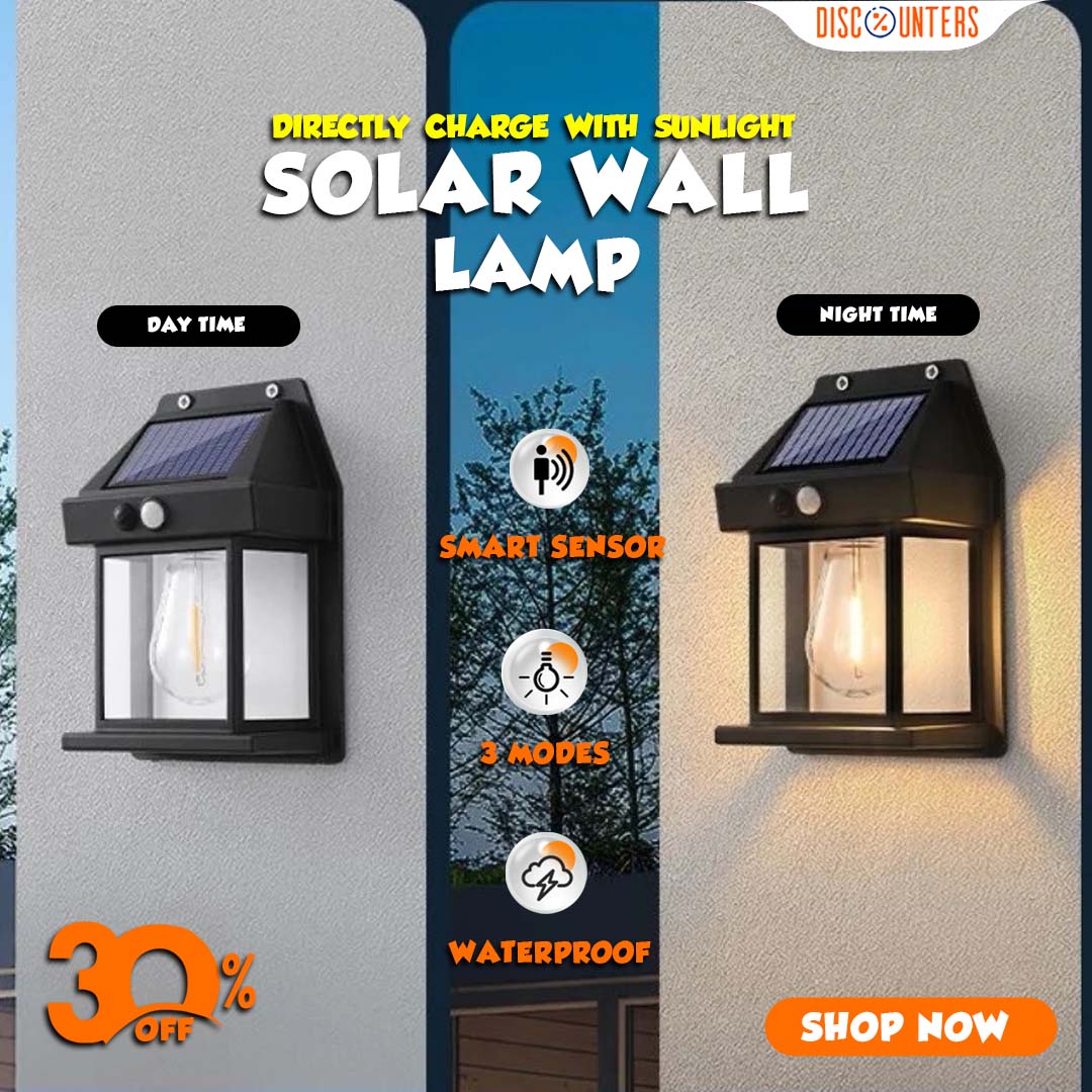 Solar Powered Wall Light – Outdoor Solar Lamp for Home & Garden