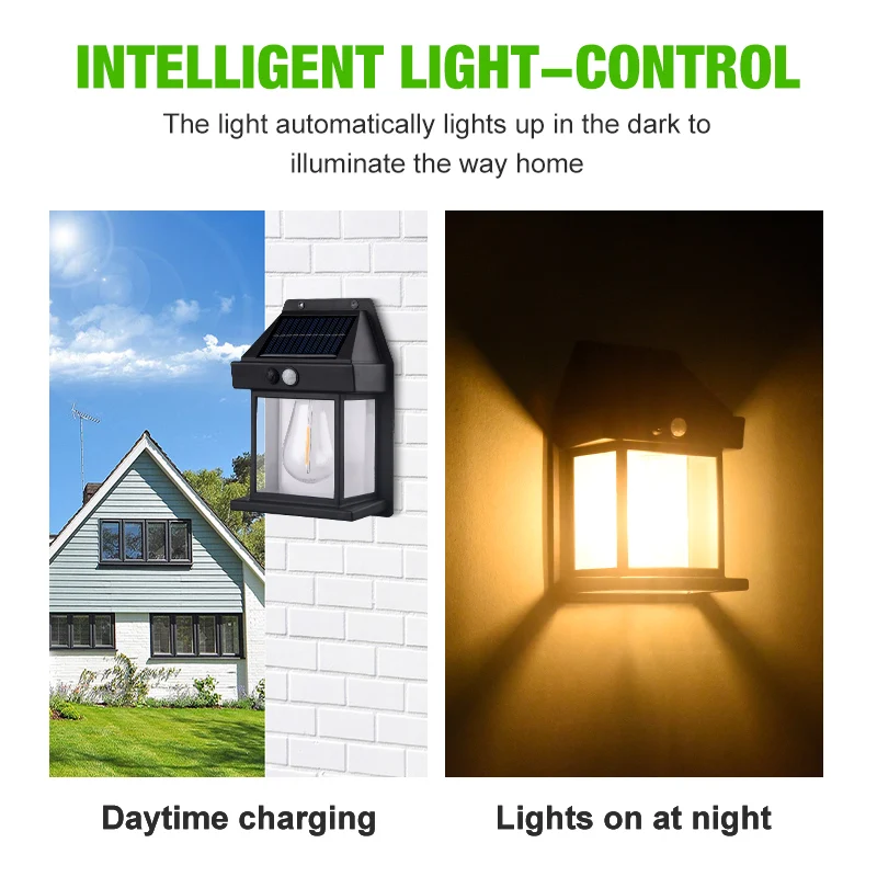 Solar Powered Wall Light – Outdoor Solar Lamp for Home & Garden