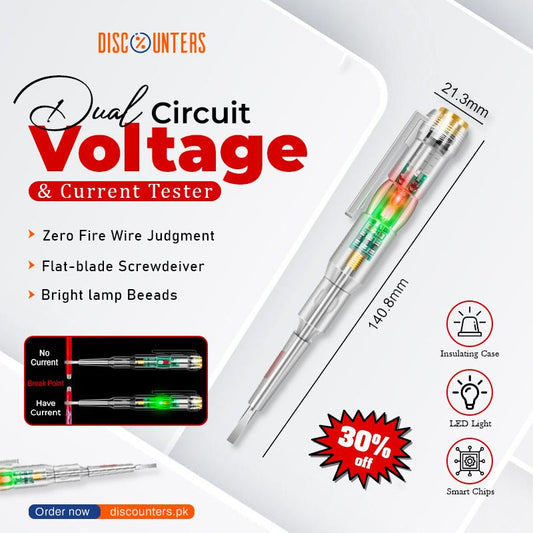 Dual Circuit Voltage & Current Tester Pen – Electrical Testing Tool
