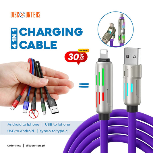 4 in 1 Multi Charging Cable – Universal USB Charging Cable for Multiple Devices