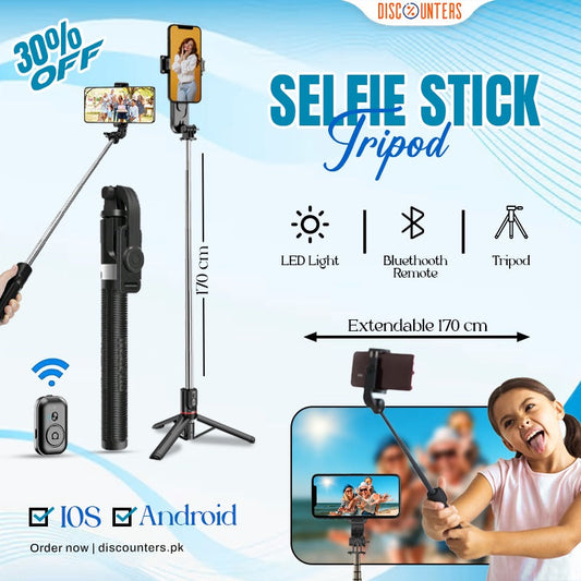 Tripod Selfie Stick – Adjustable Mobile Phone Holder
